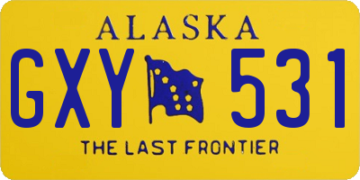 AK license plate GXY531