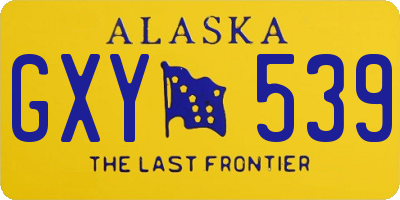 AK license plate GXY539