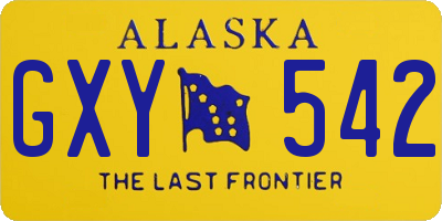 AK license plate GXY542