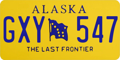 AK license plate GXY547