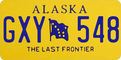 AK license plate GXY548