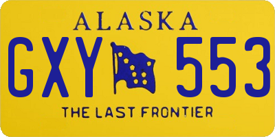 AK license plate GXY553