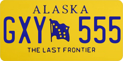 AK license plate GXY555