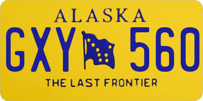 AK license plate GXY560