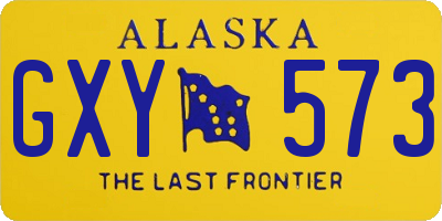 AK license plate GXY573