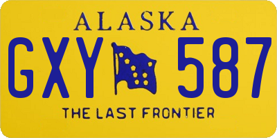 AK license plate GXY587