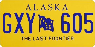 AK license plate GXY605
