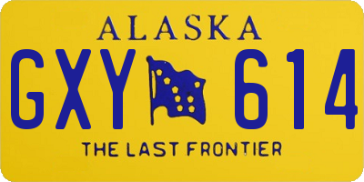 AK license plate GXY614