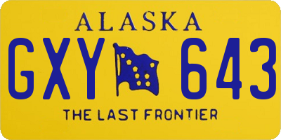 AK license plate GXY643