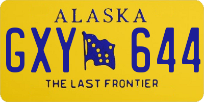 AK license plate GXY644