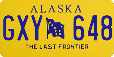 AK license plate GXY648