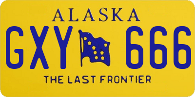 AK license plate GXY666