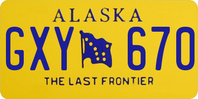AK license plate GXY670
