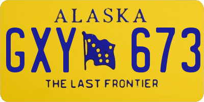 AK license plate GXY673