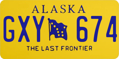 AK license plate GXY674