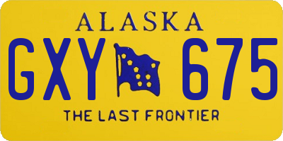 AK license plate GXY675