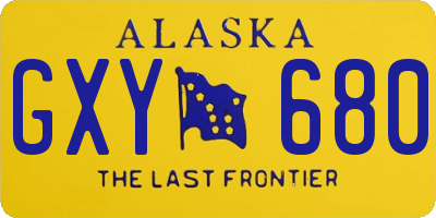 AK license plate GXY680