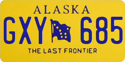 AK license plate GXY685