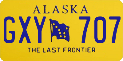 AK license plate GXY707
