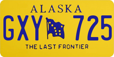 AK license plate GXY725