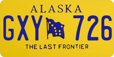 AK license plate GXY726