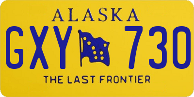 AK license plate GXY730