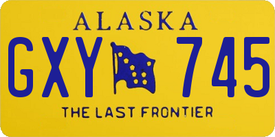 AK license plate GXY745