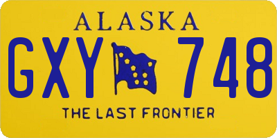 AK license plate GXY748