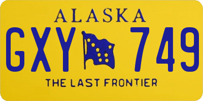 AK license plate GXY749