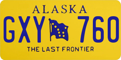 AK license plate GXY760