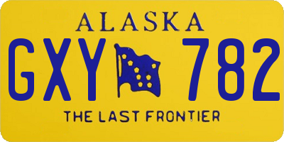 AK license plate GXY782