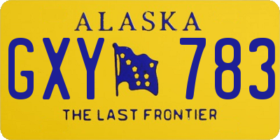 AK license plate GXY783