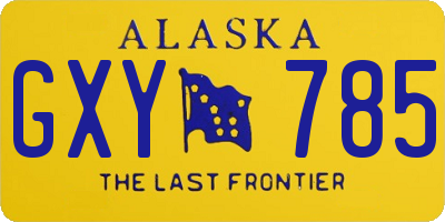 AK license plate GXY785