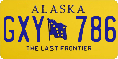 AK license plate GXY786
