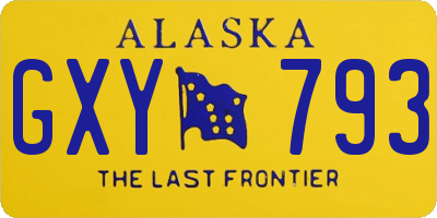 AK license plate GXY793