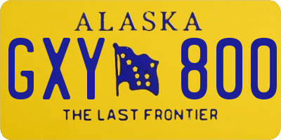 AK license plate GXY800