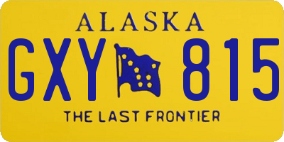 AK license plate GXY815