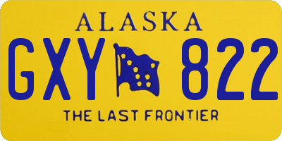 AK license plate GXY822
