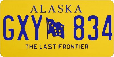 AK license plate GXY834