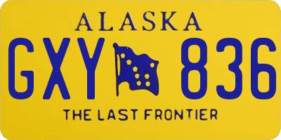 AK license plate GXY836