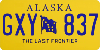 AK license plate GXY837