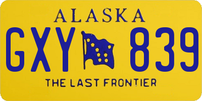 AK license plate GXY839