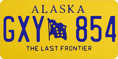 AK license plate GXY854