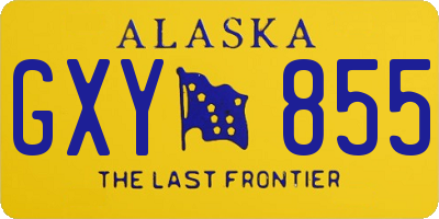 AK license plate GXY855