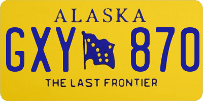 AK license plate GXY870