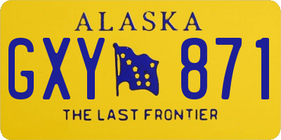 AK license plate GXY871