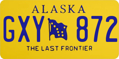 AK license plate GXY872