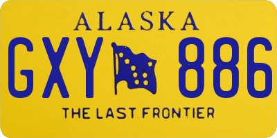 AK license plate GXY886
