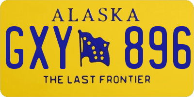 AK license plate GXY896