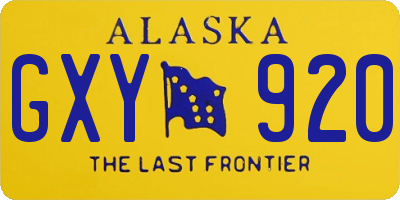 AK license plate GXY920